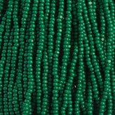 11/0 Charlotte Cut Preciosa Bead Opaque Medium/Dark Green Strung